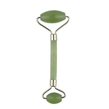 Load image into Gallery viewer, 2 in 1 Green Roller and Gua Sha Tools Set by Natural Jade Scraper Massager with Stones for Face Neck Back and Jawline