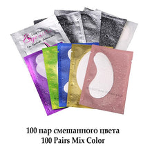 Load image into Gallery viewer, 100pairs Eyelash Extension Paper Patches Grafted Eye Stickers 7 Color Eyelash Under Eye Pads Eye Paper Patches Tips Sticker