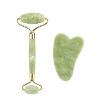 Load image into Gallery viewer, Natural Jade Roller Thin Face Massager Lifting Tools Slim Facial Gua Sha Green Stone Anti-aging Wrinkle Skin Beauty Care Set Box
